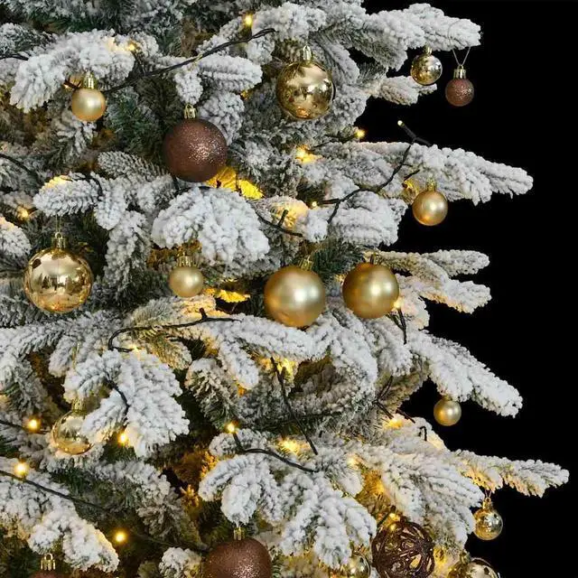 Alt view image 2 of 7 - vidaXL Artificial Hinged Christmas Tree 300 LEDs and Ball Set Xmas Decoration