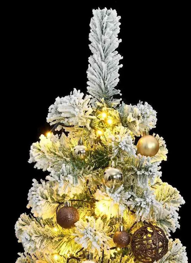 Alt view image 3 of 7 - vidaXL Artificial Hinged Christmas Tree 150 LEDs and Ball Set Xmas Decoration
