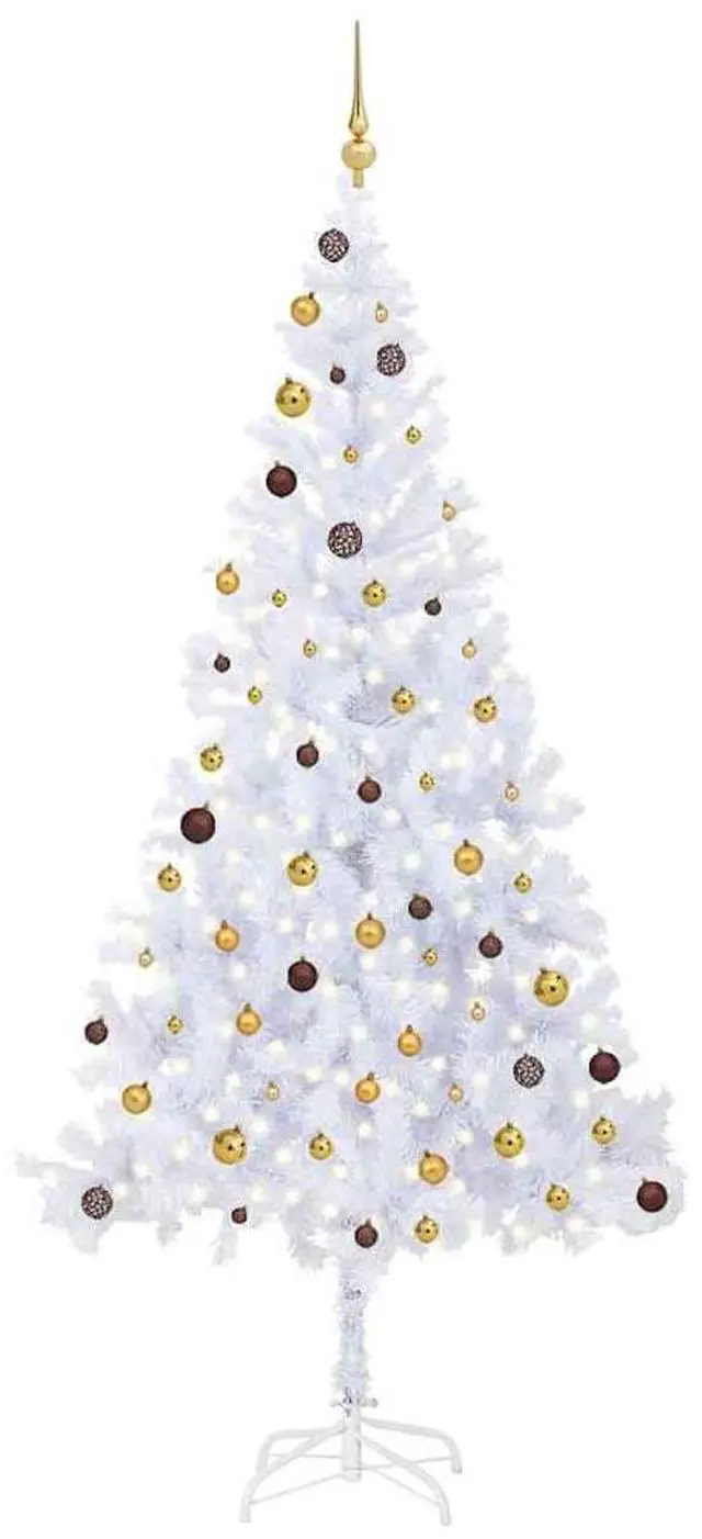 Alt view image 6 of 7 - vidaXL Artificial Pre-lit Christmas Tree with Ball Set Xmas Tree 910 Branches