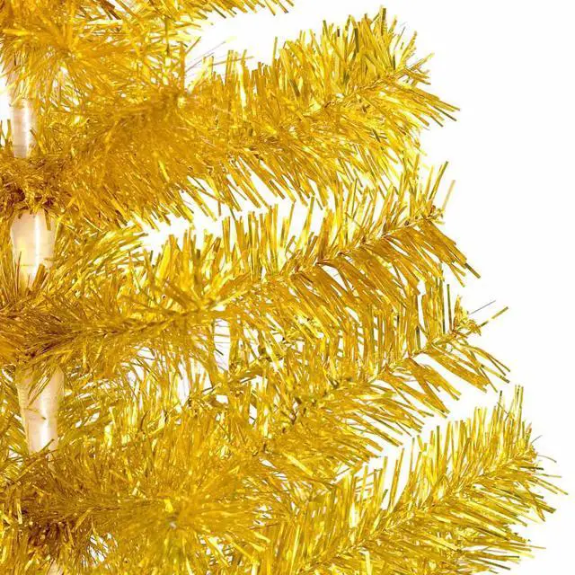 Alt view image 7 of 7 - vidaXL Artificial Pre-lit Christmas Tree with Ball Set Xmas Tree Gold PET