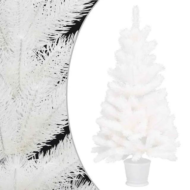 Alt view image 7 of 7 - vidaXL Artificial Pre-lit Christmas Tree with Ball Set Xmas Decoration White