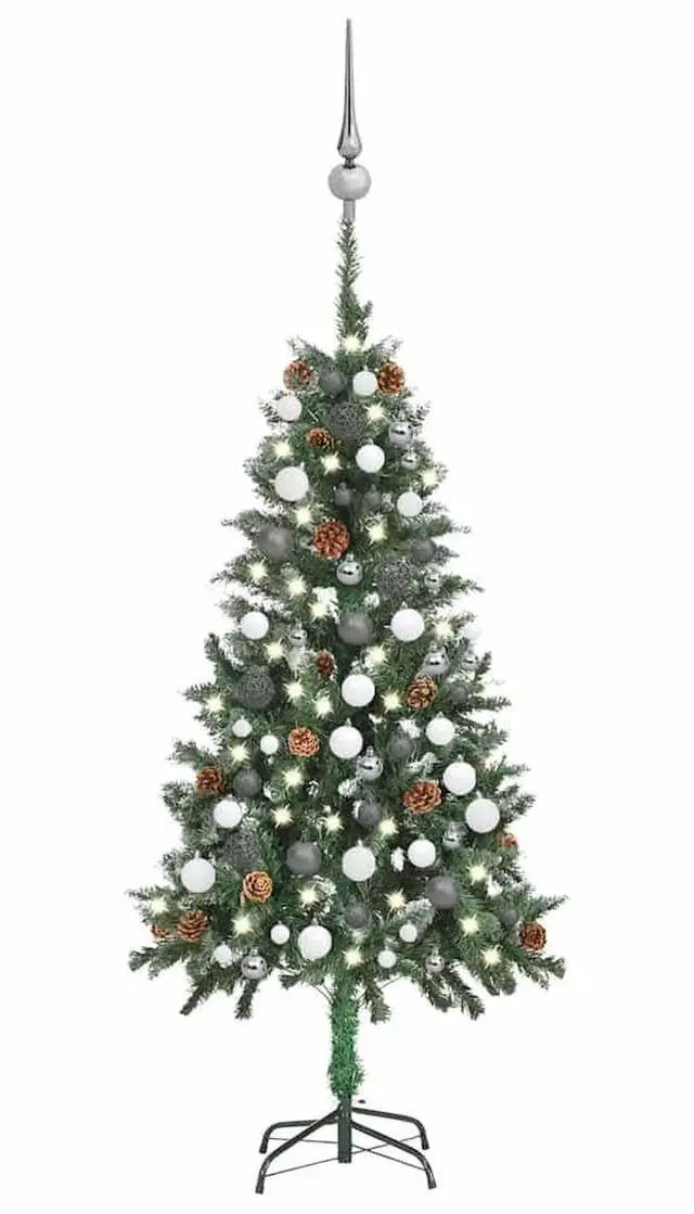 Alt view image 6 of 7 - vidaXL Artificial Pre-lit Christmas Tree with Ball Set Pine Cones Xmas Tree
