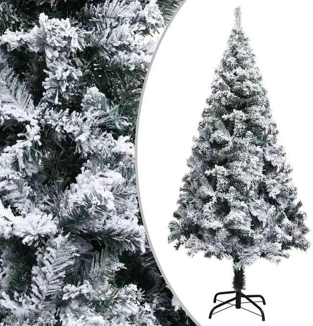 Alt view image 7 of 7 - vidaXL Artificial Pre-lit Christmas Tree with Ball Set Xmas Tree Green PVC