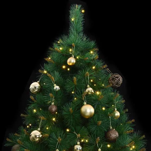 Alt view image 2 of 7 - vidaXL Artificial Hinged Christmas Tree 150 LEDs and Ball Set Xmas Decoration