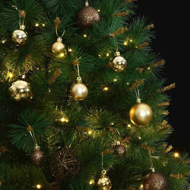 Alt view image 3 of 7 - vidaXL Artificial Hinged Christmas Tree 150 LEDs and Ball Set Xmas Decoration