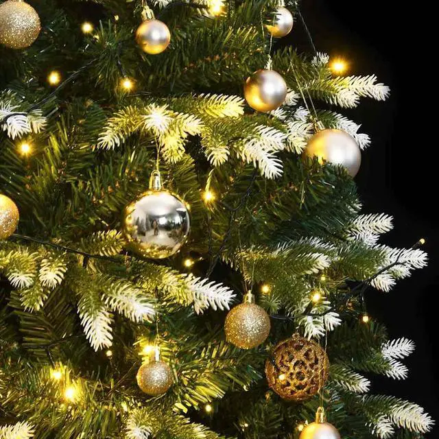 Alt view image 2 of 7 - vidaXL Artificial Hinged Christmas Tree 150 LEDs and Ball Set Xmas Decoration