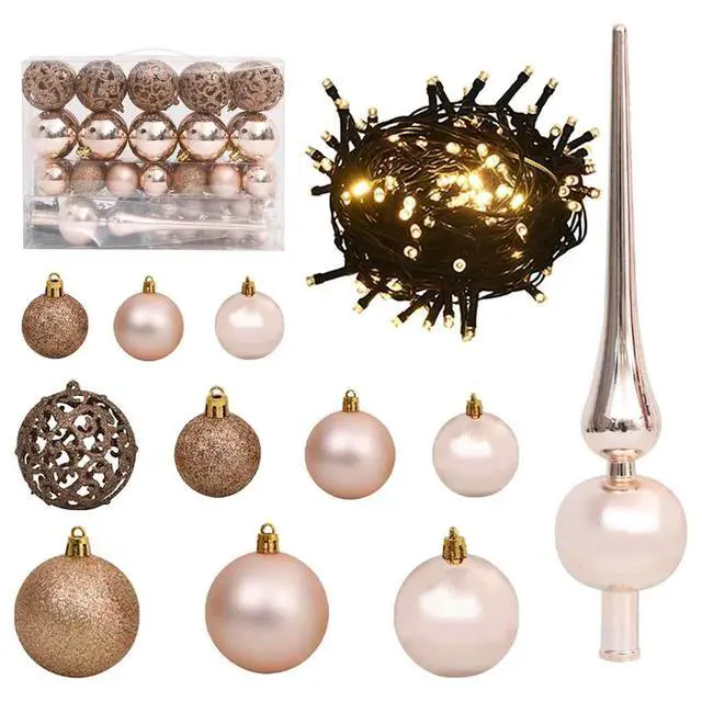 Alt view image 6 of 7 - vidaXL Artificial Hinged Christmas Tree 150 LEDs and Ball Set Xmas Decoration