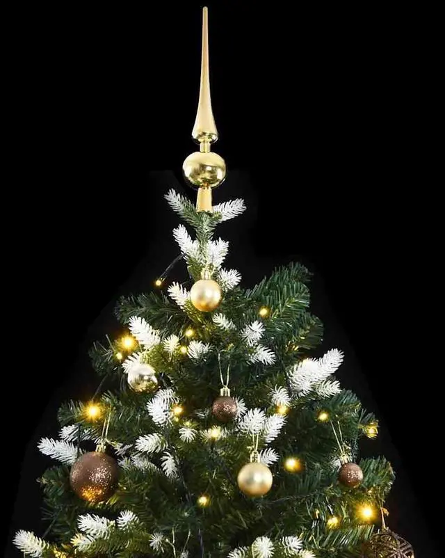 Alt view image 3 of 7 - vidaXL Artificial Hinged Christmas Tree 300 LEDs and Ball Set Xmas Decoration