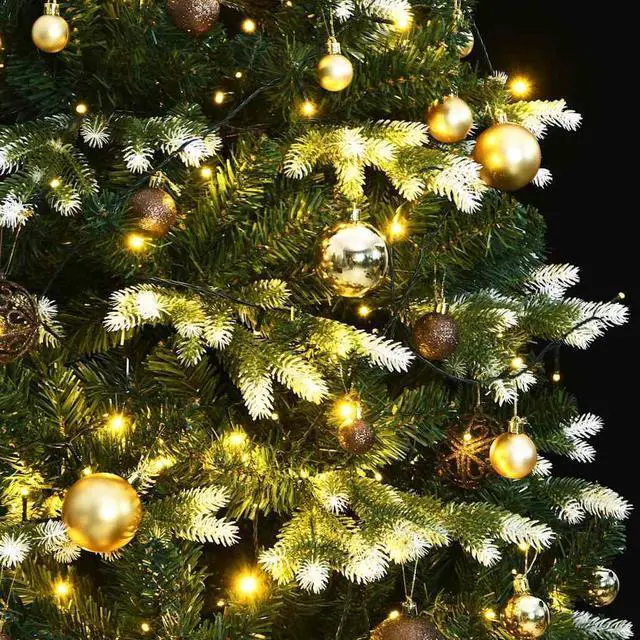 Alt view image 2 of 7 - vidaXL Artificial Hinged Christmas Tree 300 LEDs and Ball Set Xmas Decoration