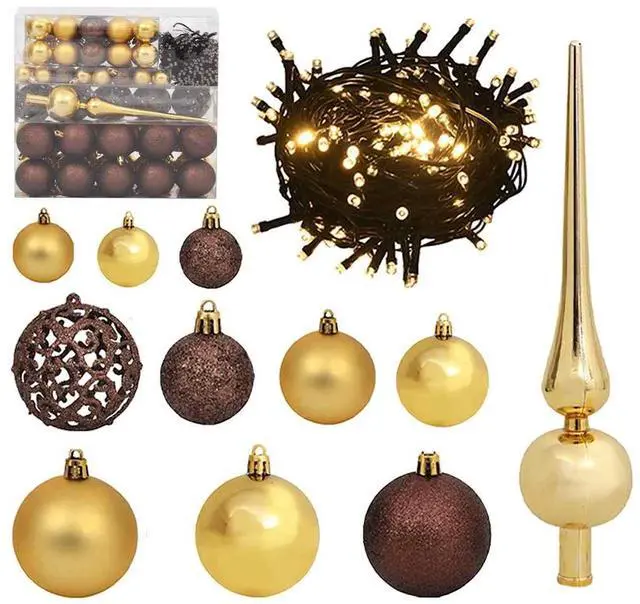 Alt view image 6 of 7 - vidaXL Artificial Hinged Christmas Tree 300 LEDs and Ball Set Xmas Decoration