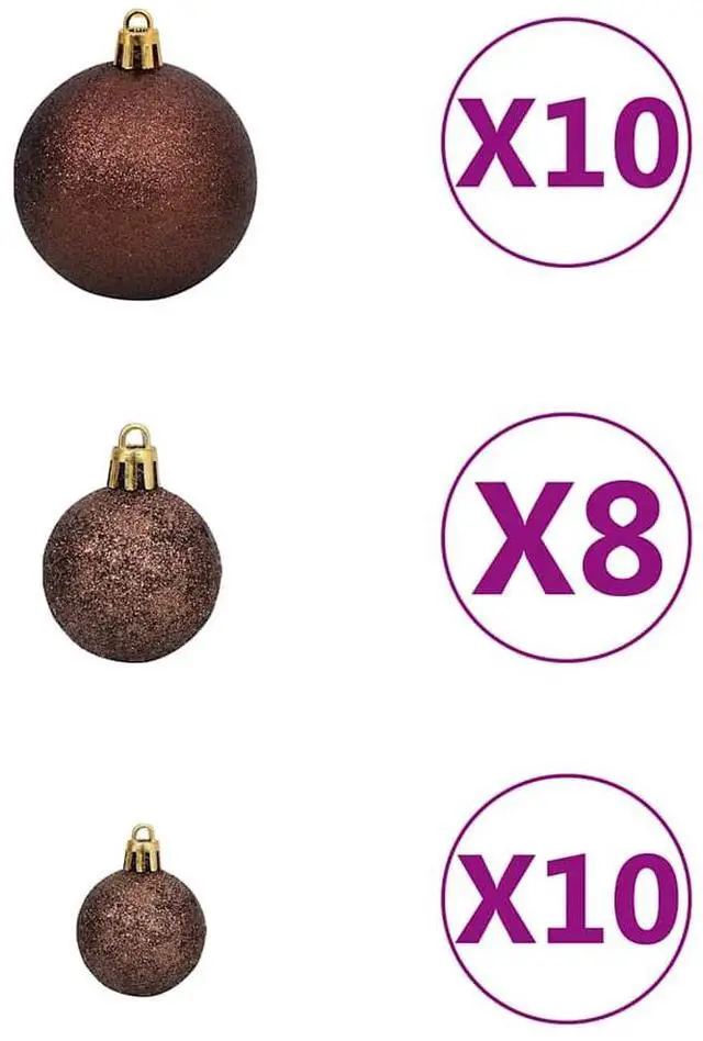 Alt view image 7 of 7 - vidaXL Artificial Hinged Christmas Tree 300 LEDs and Ball Set Xmas Decoration