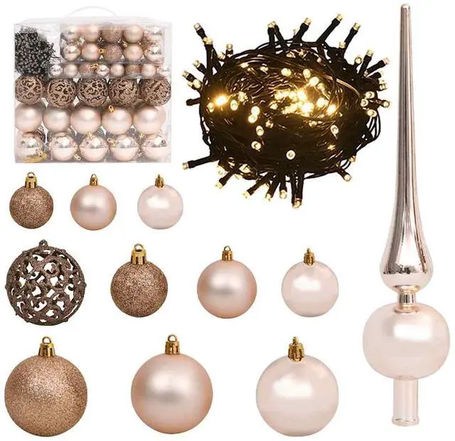 Alt view image 6 of 7 - vidaXL Artificial Hinged Christmas Tree 300 LEDs and Ball Set Xmas Decoration