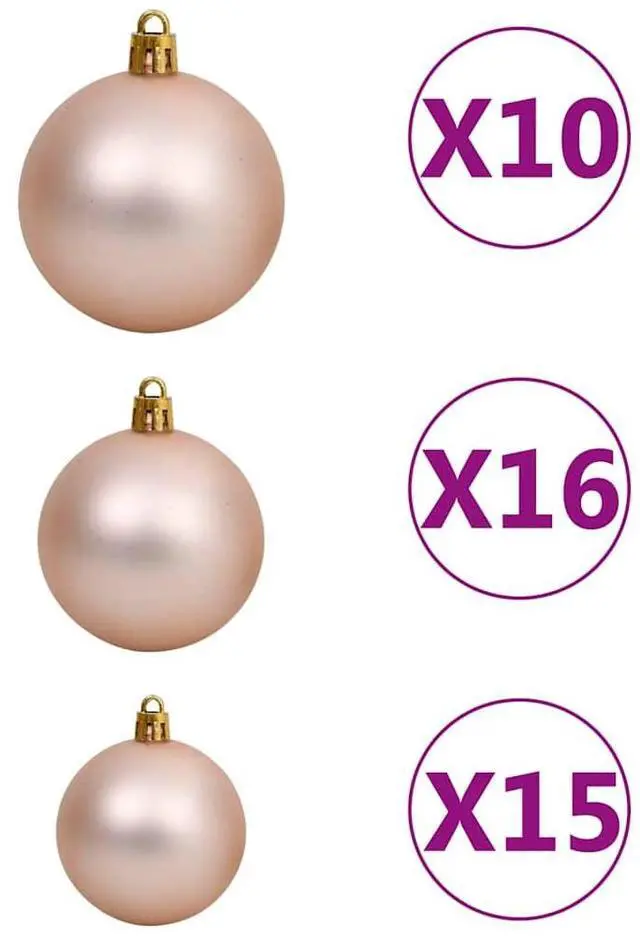 Alt view image 7 of 7 - vidaXL Artificial Hinged Christmas Tree 300 LEDs and Ball Set Xmas Decoration