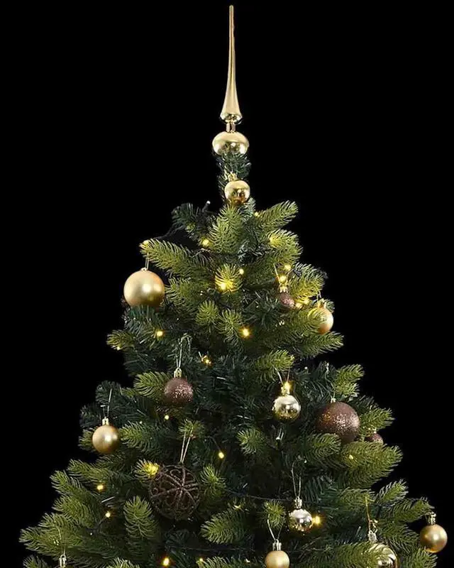 Alt view image 2 of 7 - vidaXL Artificial Hinged Christmas Tree 300 LEDs and Ball Set Xmas Decoration