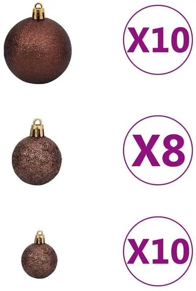 Alt view image 7 of 7 - vidaXL Artificial Hinged Christmas Tree 300 LEDs and Ball Set Xmas Decoration