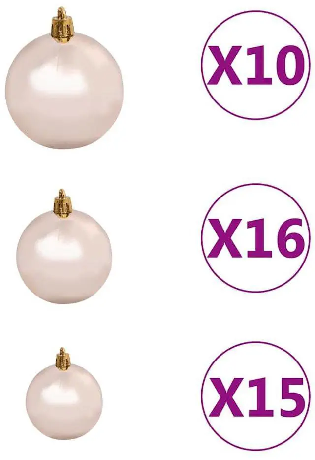 Alt view image 7 of 7 - vidaXL Artificial Hinged Christmas Tree 300 LEDs and Ball Set Xmas Decoration