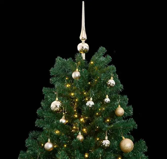 Alt view image 3 of 7 - vidaXL Artificial Hinged Christmas Tree 150 LEDs and Ball Set Xmas Decoration