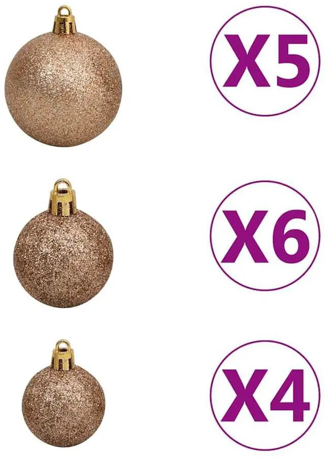 Alt view image 7 of 7 - vidaXL Artificial Hinged Christmas Tree 150 LEDs and Ball Set Xmas Decoration