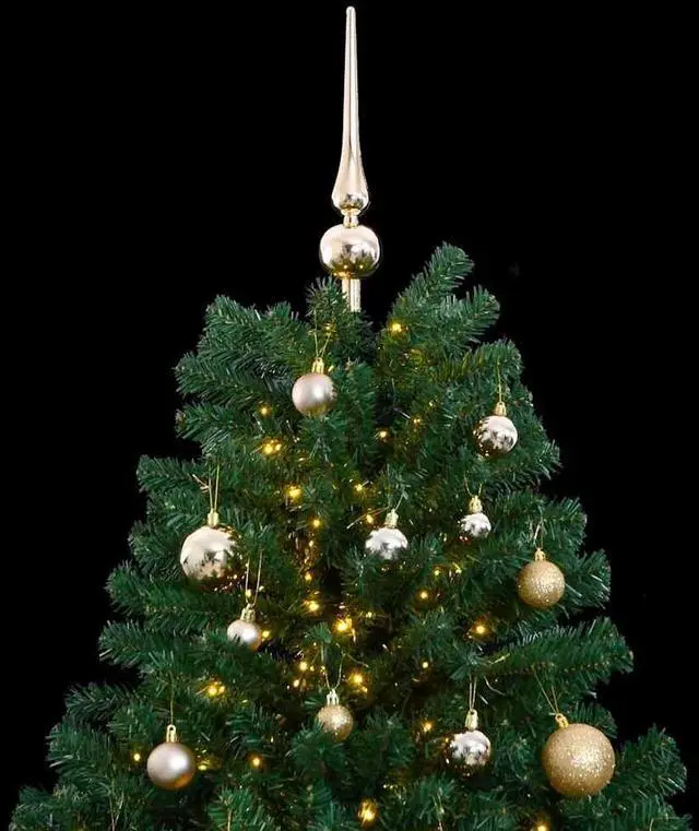 Alt view image 3 of 7 - vidaXL Artificial Hinged Christmas Tree 150 LEDs and Ball Set Xmas Decoration