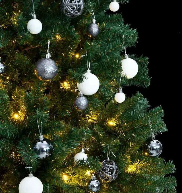 Alt view image 2 of 7 - vidaXL Artificial Hinged Christmas Tree 300 LEDs and Ball Set Xmas Decoration