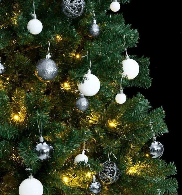 Alt view image 7 of 7 - vidaXL Artificial Hinged Christmas Tree 300 LEDs and Ball Set Xmas Decoration