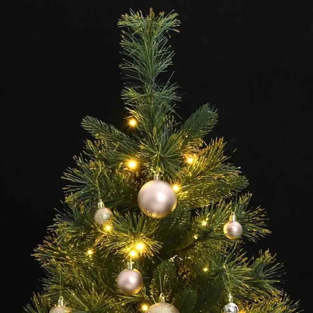Alt view image 6 of 7 - vidaXL Artificial Hinged Christmas Tree 150 LEDs & Ball Set Holiday Decoration