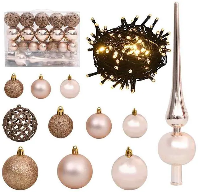 Alt view image 7 of 7 - vidaXL Artificial Hinged Christmas Tree 150 LEDs and Ball Set Xmas Decoration