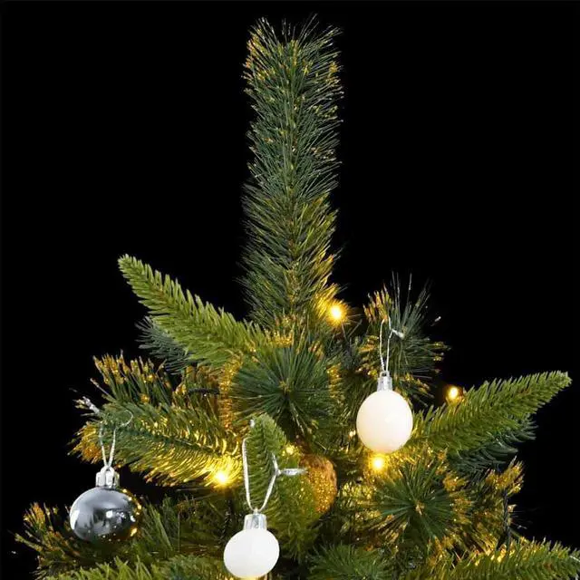 Alt view image 2 of 7 - vidaXL Artificial Hinged Christmas Tree 300 LEDs and Ball Set Xmas Decoration