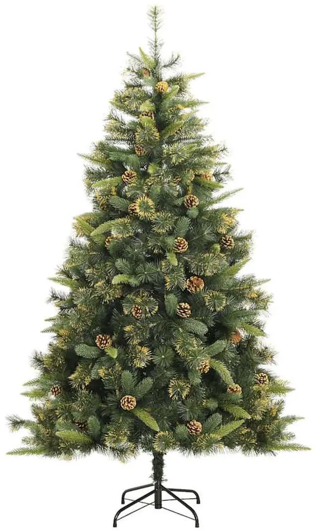 Alt view image 5 of 7 - vidaXL Artificial Hinged Christmas Tree 300 LEDs and Ball Set Xmas Decoration