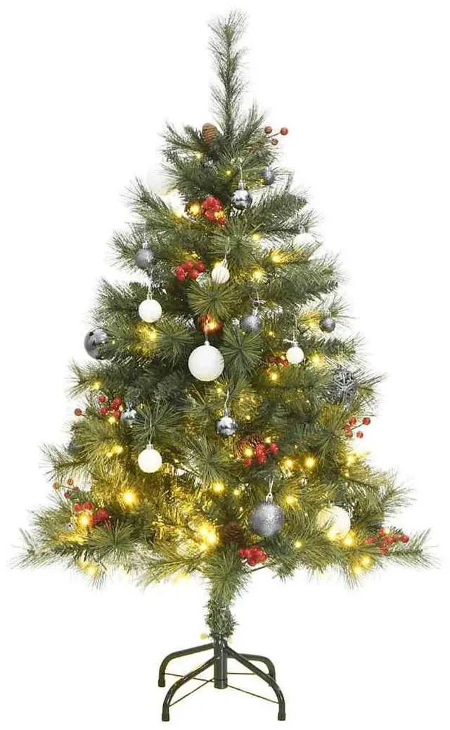 Main image of vidaXL Artificial Hinged Christmas Tree 150 LEDs and Ball Set Xmas Decoration