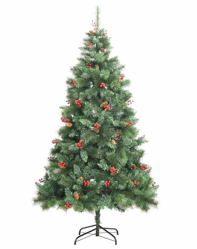 Alt view image 5 of 7 - vidaXL Artificial Hinged Christmas Tree 300 LEDs and Ball Set Xmas Decoration