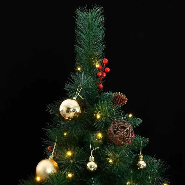 Alt view image 2 of 7 - vidaXL Artificial Hinged Christmas Tree 300 LEDs and Ball Set Xmas Decoration