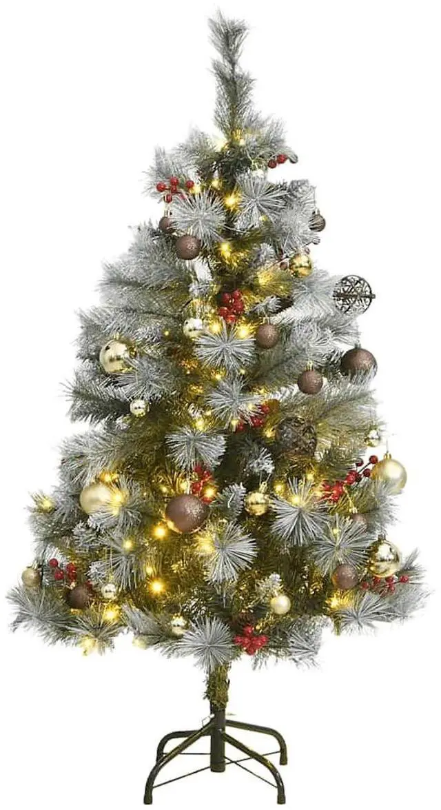 Main image of vidaXL Artificial Hinged Christmas Tree 150 LEDs and Ball Set Xmas Decoration