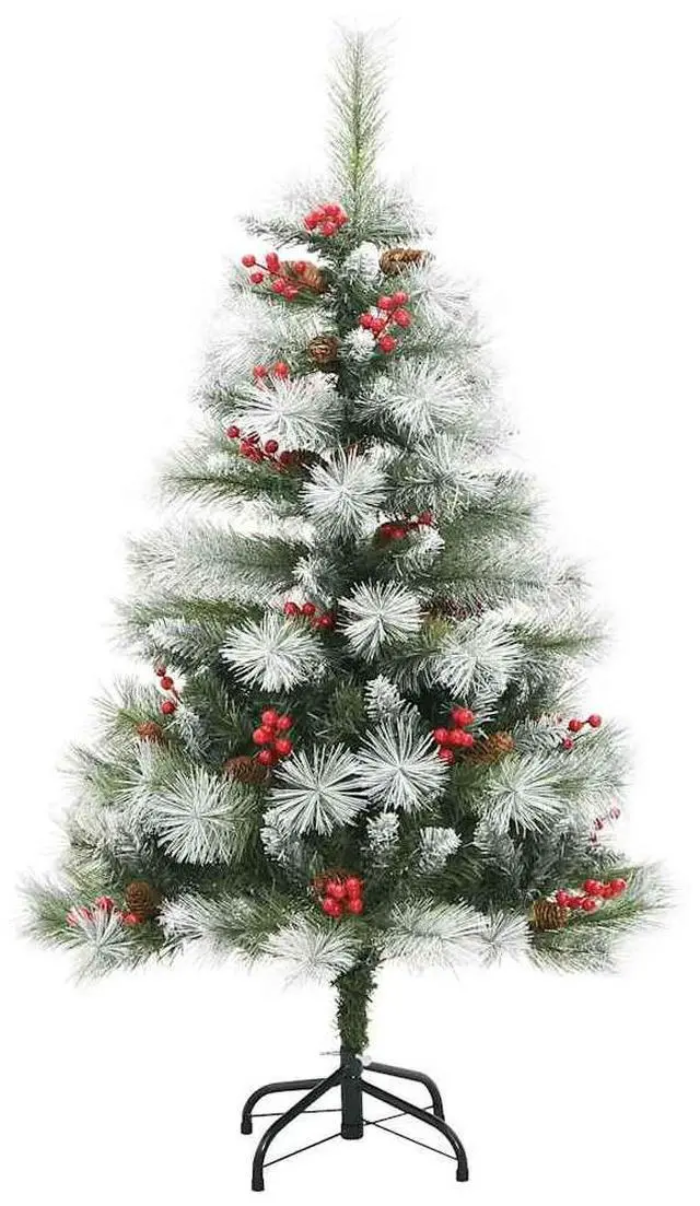 Alt view image 5 of 7 - vidaXL Artificial Hinged Christmas Tree 150 LEDs and Ball Set Xmas Decoration