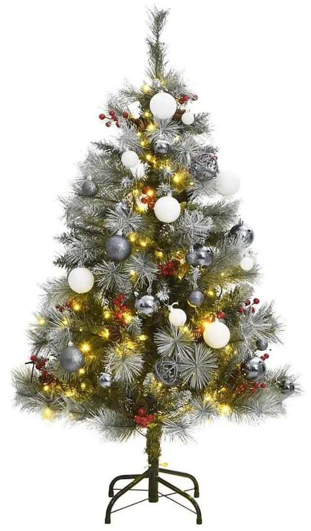 Main image of vidaXL Artificial Hinged Christmas Tree 150 LEDs and Ball Set Xmas Decoration