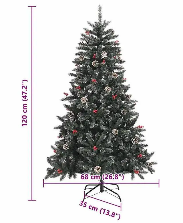 Alt view image 4 of 7 - vidaXL ArtificialChristmasTree with Stand Green 68 x 68 x 120 cm PVC