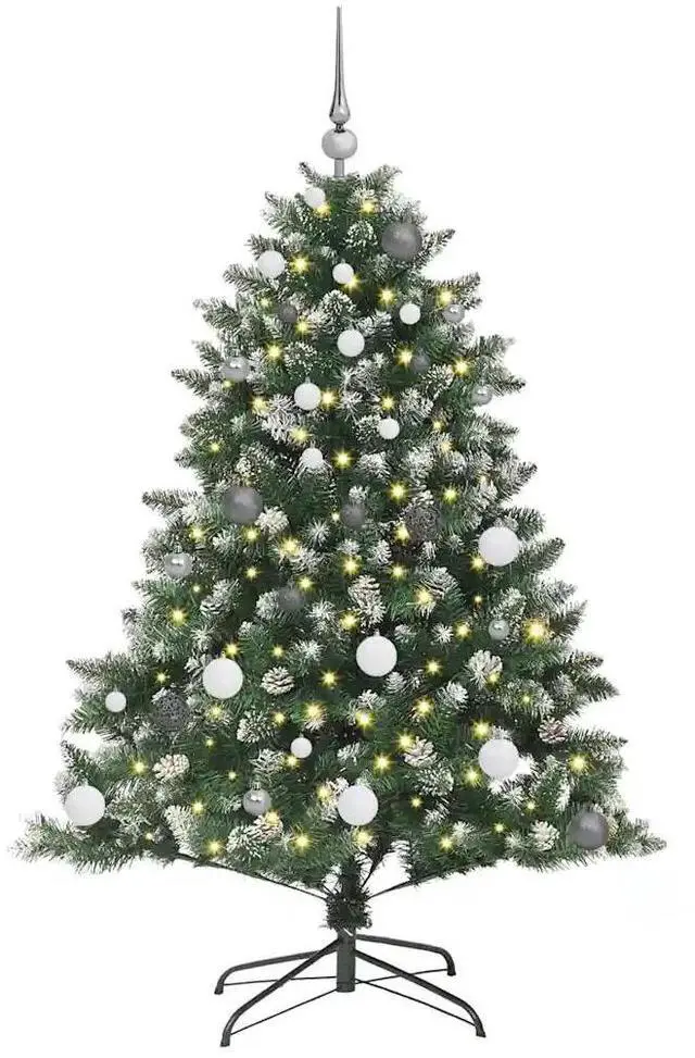 Alt view image 3 of 7 - vidaXL Artificial Christmas Tree with Stand Green 105 x 105 x 150 cm