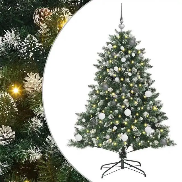 Alt view image 2 of 7 - vidaXL Artificial Christmas Tree with Stand Green 105 x 105 x 150 cm