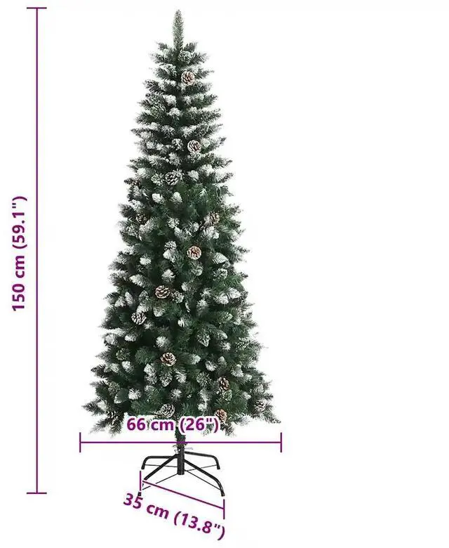 Alt view image 4 of 7 - vidaXL Artificial Christmas Tree with 150 LEDs Green 66 x 66 x 150 cm