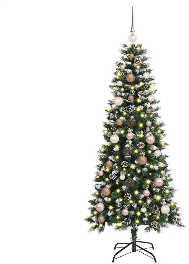 Alt view image 3 of 7 - vidaXL Artificial Christmas Tree with 150 LEDs Green 66 x 66 x 150 cm