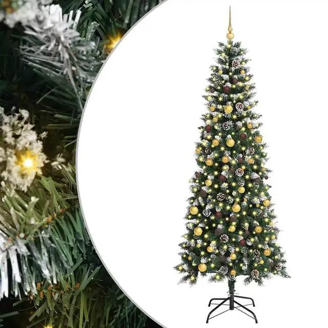 Alt view image 2 of 7 - vidaXL Artificial Christmas Tree with 300 LEDs Green 86 x 86 x 210 cm