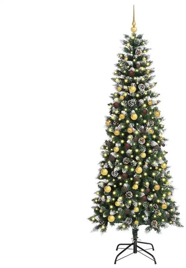 Alt view image 3 of 7 - vidaXL Artificial Christmas Tree with 300 LEDs Green 86 x 86 x 210 cm