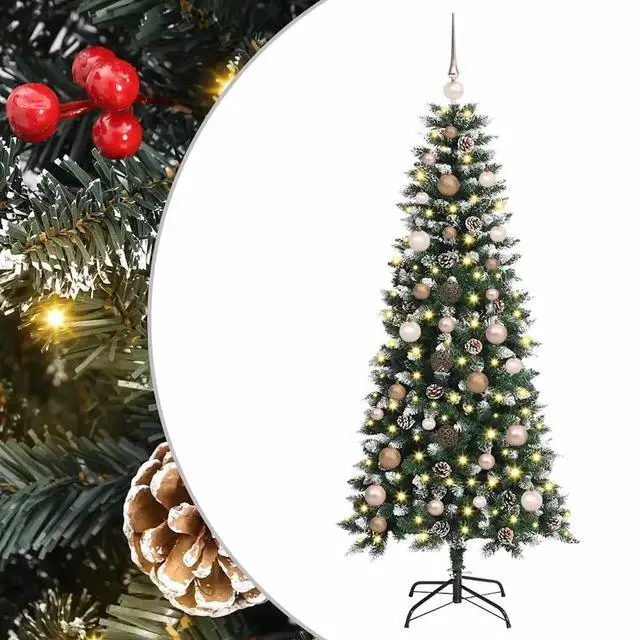 Alt view image 2 of 7 - vidaXL Artificial Christmas Tree with 150 LEDs Green 66 x 66 x 150 cm