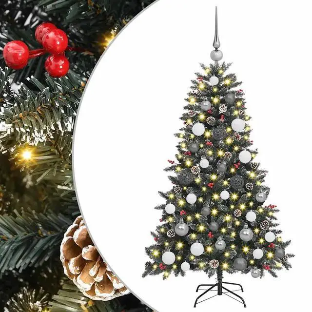 Alt view image 2 of 7 - vidaXL Artificial Christmas Tree with 150 LEDs Green 68 x 68 x 120 cm