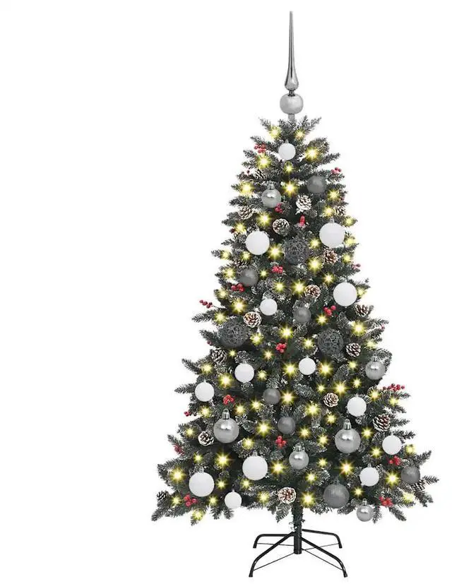 Alt view image 3 of 7 - vidaXL Artificial Christmas Tree with 150 LEDs Green 68 x 68 x 120 cm