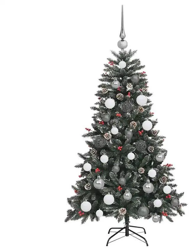 Alt view image 5 of 7 - vidaXL Artificial Christmas Tree with 150 LEDs Green 68 x 68 x 120 cm