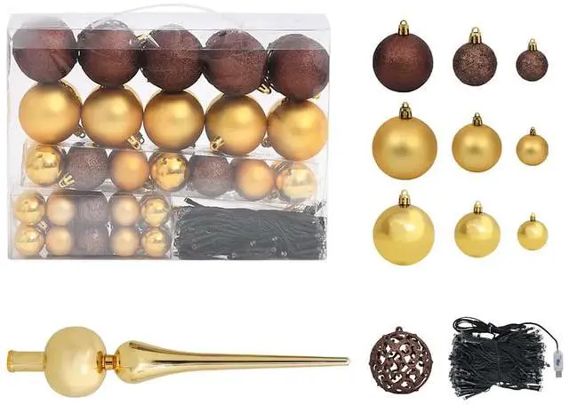 Alt view image 7 of 7 - vidaXL Christmas Tree Black, Shiny Gold, Matt Gold, Bronze