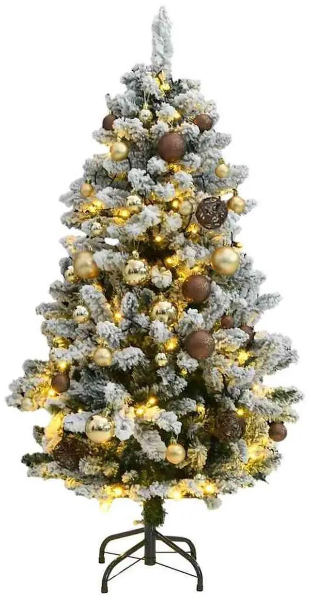 Main image of vidaXL Artificial Hinged Christmas Tree 150 LEDs and Ball Set Xmas Decoration