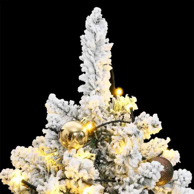 Alt view image 2 of 7 - vidaXL Artificial Hinged Christmas Tree 150 LEDs and Ball Set Xmas Decoration