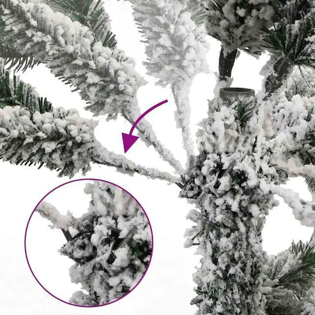 Alt view image 6 of 7 - vidaXL Artificial Hinged Christmas Tree 150 LEDs and Ball Set Xmas Decoration